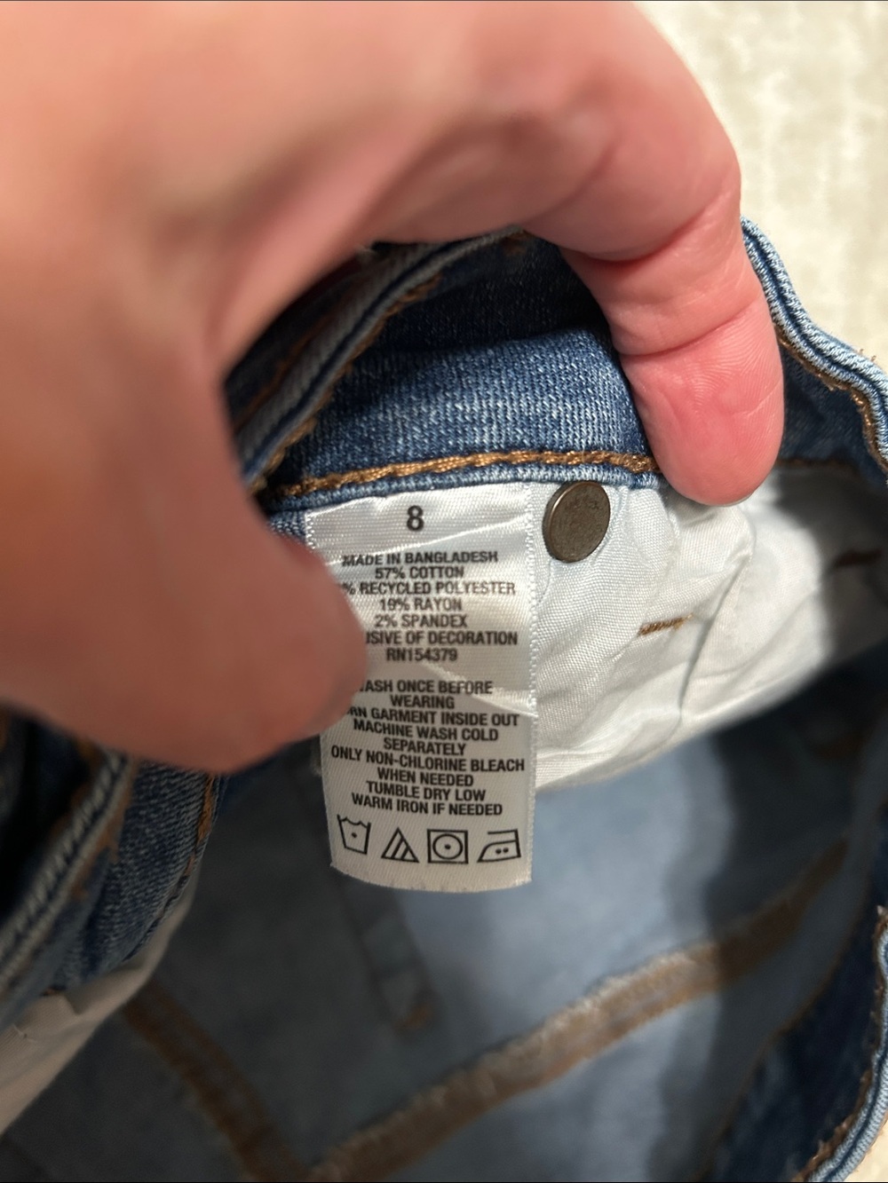 Aeropostale Distressed Cuffed Denim Shorts - Blue - Picture 3 of 5